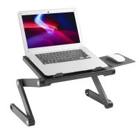 ProperAV Laptop Stand for Bed Sofa Desk with Adjustable Extendable Legs and Mouse Pad