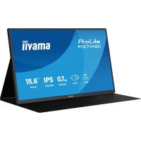 iiyama ProLite 15.6″ portable Full HD IPS monitor with USB‑C, built‑in speakers & leather cover