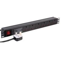 LMS 6 Way Horiz 13A 19" PDU + SWITCH + Surge Protect (1U) - 3M