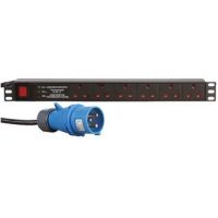 LMS 6 Way Horizontal 13A Switched PDU / Power Bar > 32AMP Commando Plug w/ Surge Protection (Rackmou