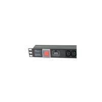 LMS 1U 8 Way Horizontal IEC 10A Switched PDU > UK Plug w/ Surge Protection (Rackmount)
