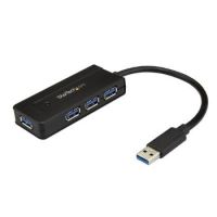 StarTech 4-Port USB 3.0 Hub - Mini Hub with Charge Port - Includes Power Adapter