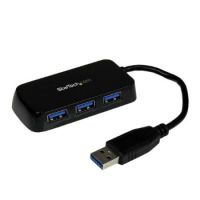 StarTech Portable 4 Port SuperSpeed Mini USB 3.0 Hub - Black