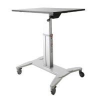 StarTech Mobile Standing Desk - Portable Sit Stand Ergonomic Height Adjustable Cart on Wheels -