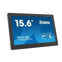 iiyama 15.6” Full HD PCAP 10pt touchscreen monitor with IPS panel technology, integrated media player and a hinged stand on the back