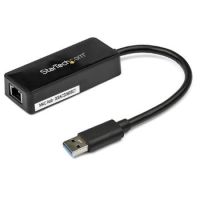 StarTech USB 3.0 to Gigabit Ethernet Adapter NIC w/ USB Port - Black