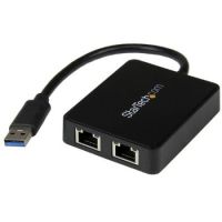 StarTech USB 3.0 to Dual Port Gigabit Ethernet Adapter NIC w/ USB Port