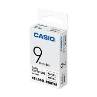 Casio XR-9WE1 Ribbon black on white 9mm x 8m for Casio Labelprinter 6-12mm/18mm/24mm