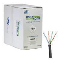 Cablenet Cat5e Black U/UTP LSOH 24AWG Solid CPR Dca Cable 305m Reelex Box