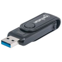 USB-A Mini Multi-Card Reader/Writer, 5 Gbps (USB 3.2 Gen1 aka USB 3.0)