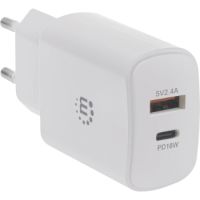 Wall/Power Charger (Euro 2-pin), USB-C & USB-A ports, USB-C up to 18W / 3A, U