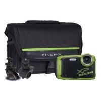 Fujifilm Finepix XP140 16.4MP 5x Zoom Tough Compact Camera, Bicycle Mount, Large Suction Mount & Cas