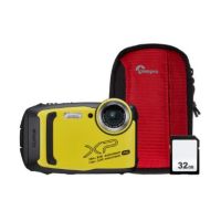 Fujifilm Finepix XP140 16.4MP 5x Zoom Tough Compact Camera, 32GB SD Card & Case - Yellow