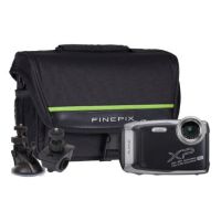 Fujifilm Finepix XP140 16.4MP 5x Zoom Tough Compact Camera, Bicycle Mount, Large Suction Mount & Cas