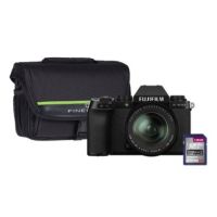 Fujifilm X-S10 Mirrorless Camera with 18-55mm f/2.8-4 R LM OIS XF Lens, 128GB SD Card & Case - Black