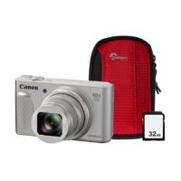 Canon PowerShot SX730 HS 20.3MP 40x Zoom Compact Camera, 32GB SD Card & Case - Silver