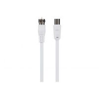 Maplin F Type Male to RF Male TV Satellite Aerial Coaxial Cable 5m White