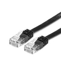 Value UTP Cat.6 Flat Network Cable, black 1 m