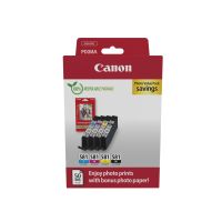 Canon 2106C006/CLI-581 Ink cartridge multi pack Bk,C,M,Y + Photopaper 50 sheet 10x15cm 5.6ml 1505/256/237/257 pg Pack=4 for Canon Pixma TS 6150/8150