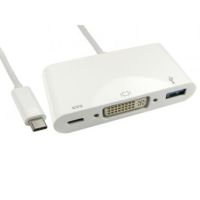 Cablenet 15cm USB 3.1c - DVI & USB 3.0 with PD Function (Power Delivery)