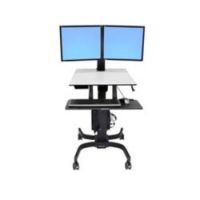 WorkFit-C - Dual Sit-Stand - Multimedia-Wagen - Schwarz - Grau - Flachbildsch