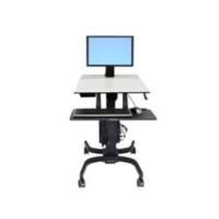 WorkFit-C - Single LD Sit-Stand Workstation - Multimedia-Wagen - Schwarz - Gr