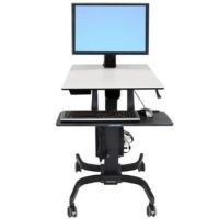 WorkFit-C - Single HD Sit-Stand Workstation - Multimedia-Wagen - Schwarz - Gr