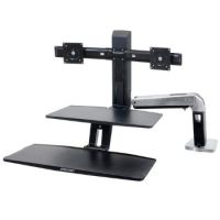 WorkFit-A Dual Workstation with Suspended Keyboard Standing Desk - Befestigun