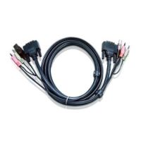 Aten 6ft USB DVI-D Single Link KVM cable 1.8 m Black