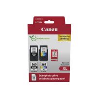 Canon 3712C008/PG-560XL+CL-561XL Printhead cartridge multi pack black + color +50 sheet Photopaper 14,3ml + 12,2ml Pack=2 for Canon Pixma TS 5350