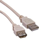 Cablenet 0.5m USB 2.0 Type A Male - Type A Female Beige PVC Extension Cable