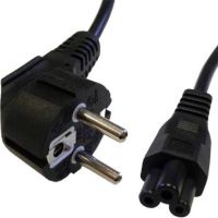 Cablenet 2m Right Angle Schuko - IEC C5 Cloverleaf Black PVC 0.75mm Power Leads