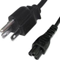 Cablenet 2m USA Plug (3 Pin) - IEC C5 Cloverleaf Black PVC Power Leads