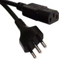 Cablenet 2.5m Italian Plug - IEC C13 Black PVC 1.0mm Power Leads