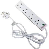 Cablenet 4 Way UK White 13Amp Surge Protected Power Strip with 5m Lead