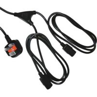 Cablenet 2.5m UK (13 Amp) - 2 x IEC C13 0.5m Legs Black PVC Power Leads