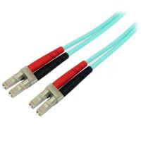 StarTech Aqua OM4 Duplex Multimode Fiber Optic Cable - 100 Gb - 50/125 - LSZH - LC/LC - 1 m