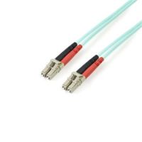 StarTech Aqua OM4 Duplex Multimode Fiber Optic Cable - 100 Gb - 50/125 - LSZH - LC/LC - 3 m