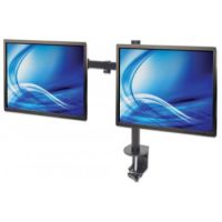 TV & Monitor Mount, Desk, Full Motion, 2 Screens, Screen Sizes: 10-27", Black