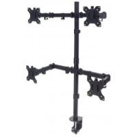 TV & Monitor Mount, Desk, Double-Link Arms, 4 screens, Screen Sizes: 10-27",