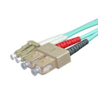 Cablenet 0.5m OM4 50/125 LC-SC Duplex Aqua LSOH Fibre Patch Lead