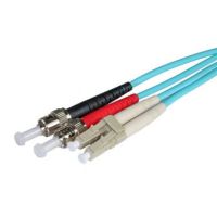 Cablenet 0.5m OM4 50/125 LC-ST Duplex Aqua LSOH Fibre Patch Lead