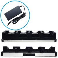 Unitech EA630 4-slot terminal charging cradle including power supply. The power cord is optional (1550-602689G or 1550-602333G). *Compatible with EA630 with or without gun grip or protective boot.