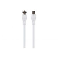 Maplin F Type Male to F Type Female TV Satellite Aerial Coaxial Extension Cable - White, 1.5m