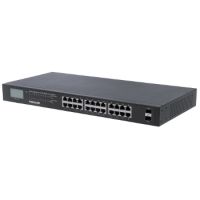 24-Port Gigabit Ethernet PoE+ Switch with 2 SFP Ports, LCD Display, IEEE 802.