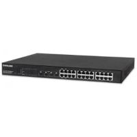 24-Port Gigabit Ethernet PoE+ Web-Managed Switch mit 4 SFP Kombo-Ports, 24 x