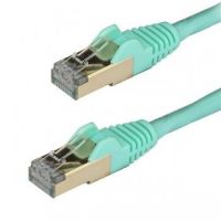 StarTech 1 m CAT6a Ethernet Cable - 10 Gigabit Shielded Snagless RJ45 100W PoE Patch Cord - 10GbE STP Category 6a Network Cable w/Strain Relief - Aqua Fluke Tested UL/TIA Certified