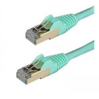 StarTech 0.50 m CAT6a Ethernet Cable - 10 Gigabit Shielded Snagless RJ45 100W PoE Patch Cord - 10GbE STP Category 6a Network Cable w/Strain Relief - Aqua Fluke Tested UL/TIA Certified