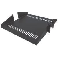 19" zweiseitiger FachbodenLaborgestelle, 2 HE, schwarz - Rack - Regal -