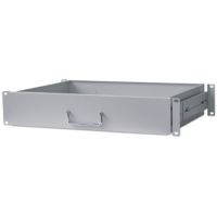 19" Schublade, 2 HE, 350 mm Fachbodentiefe, ausziehbar, grau - Rack Storage D